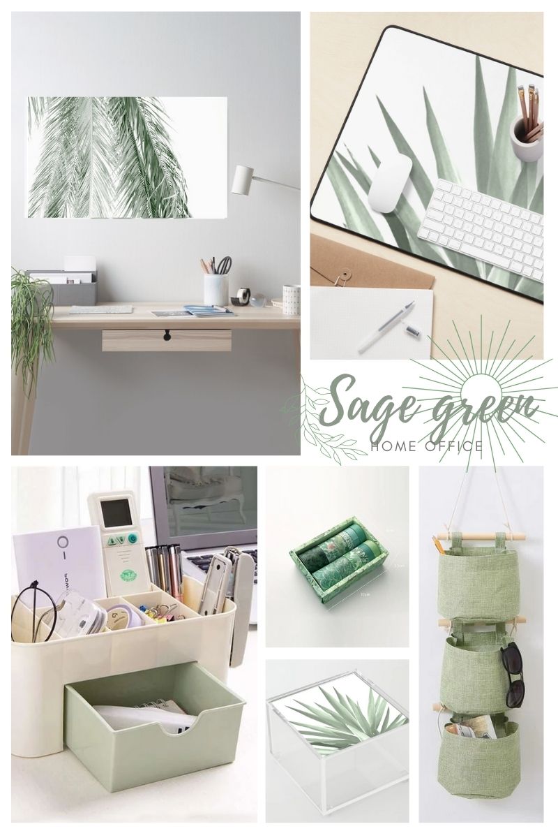 Sage Green Home Office Decor 