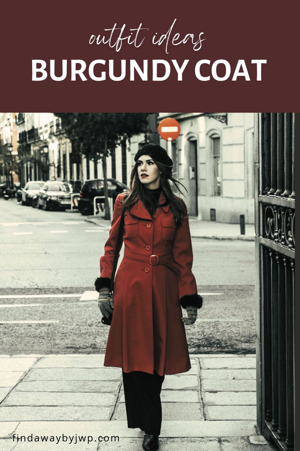 Burgundy 2024 coat outfit